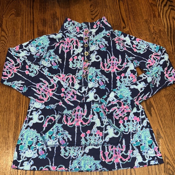Lilly Pulitzer UPF 50+ Captain Popover in Pop Up Monkey Trouble size Small EUC - Picture 2 of 7
